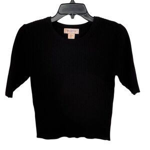 Bailey/44 | Short Sleeve Ribbed Sweater in Black M